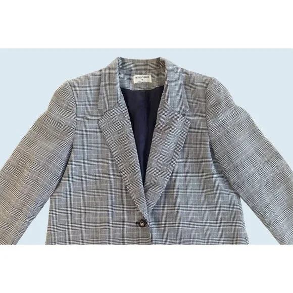 Vintage ALFRED DUNNER Oversized Plaid Double Button Blazer Sz Med - Picture 3 of 7